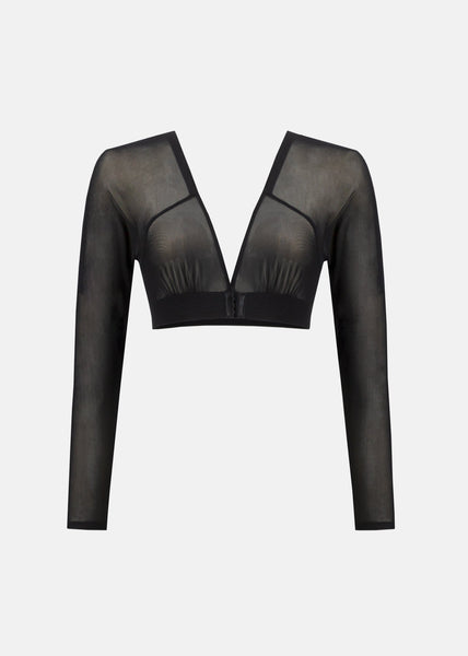 Joseph Ribkoff Long Sleeve Mesh Shadow Sleeves in Black