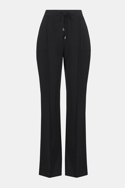 Joseph Ribkoff Drawstring Waist Stretch Crepe Pant in Black