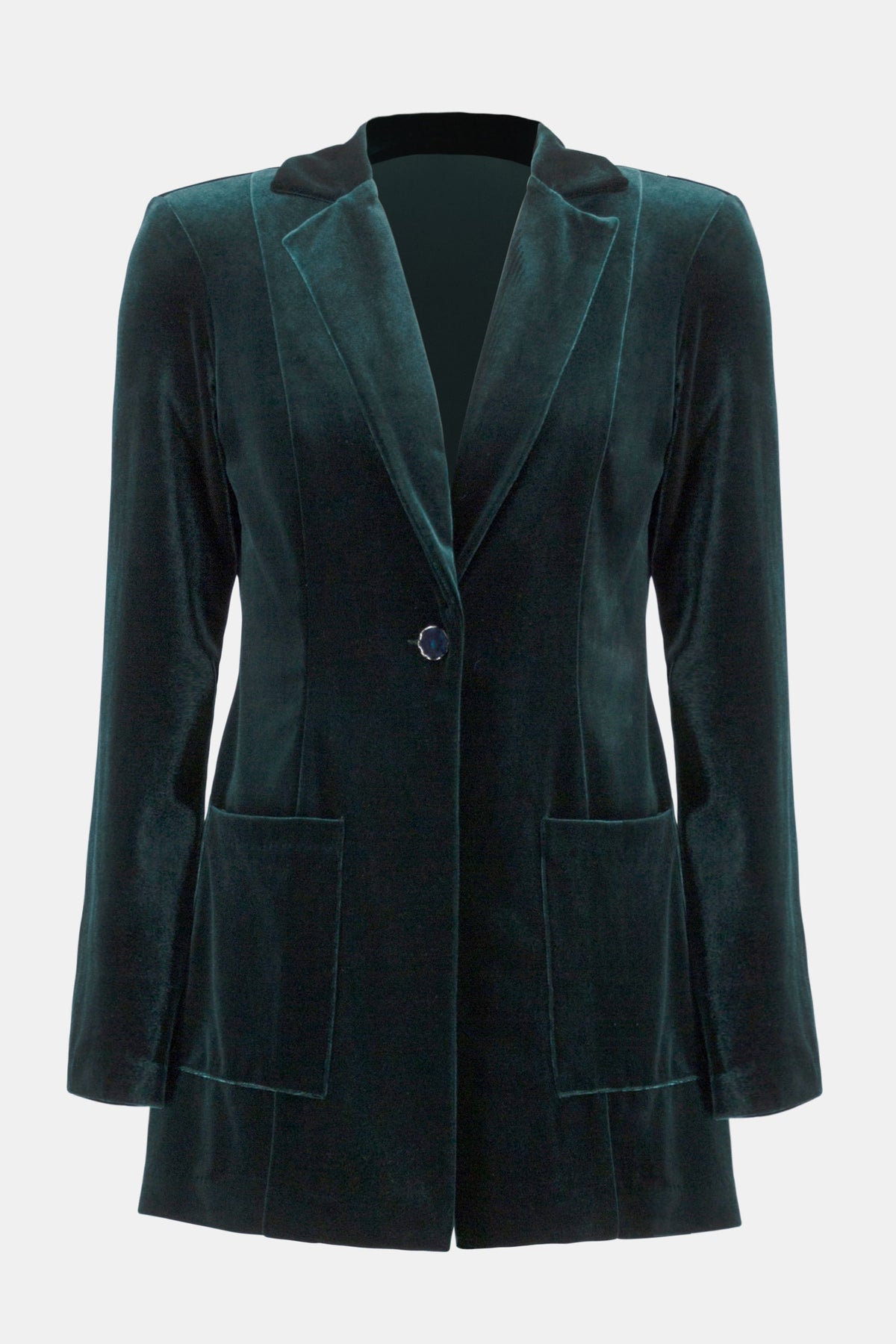 Joseph Ribkoff Stretch Velvet Blazer in Dark Green | Fashion for Full ...