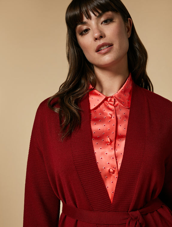 Marina Rinaldi Manila Extrafine Merino Open Cardigan in Black