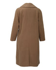 Junge Wool Blend Reefer Coat with Notch Collar and Raglan Sleeve in Camel