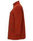Junge Zip Front A-Line Wool Blend Topper with Stand Collar in Rust