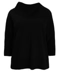 Joseph Ribkoff Split Cowl 3/4 Sleeve Sweater in Black
