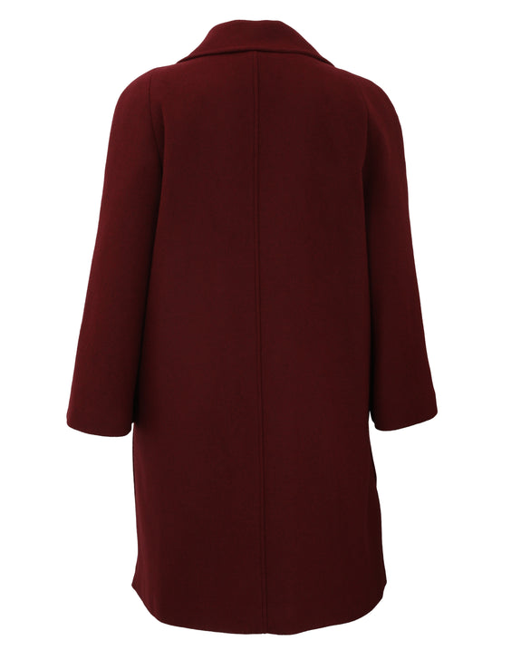 Luisa Viola Notch Lapel Button Front Coat with Deep Side Slits