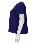 Eileen Fisher Slubby Organic Cotton Jersey V-neck Tee in Blue Violet