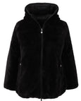 Luisa Viola Fashion Fur Zip Front Hooded Reversible Jacket