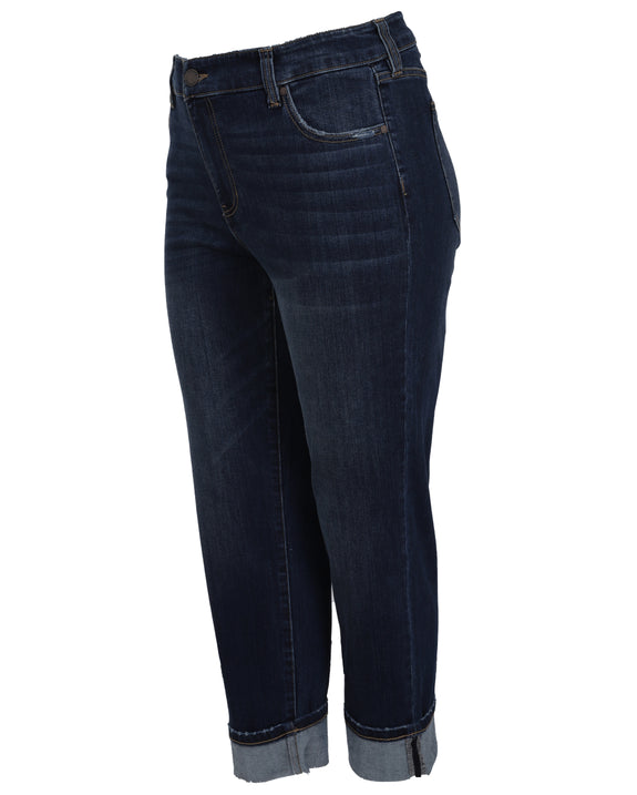 Liverpool Marley Girlfriend rolled cuff jean in Bartlett