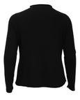Liverpool Long Sleeve Mock Neck Rolled Hem Sweater in Black