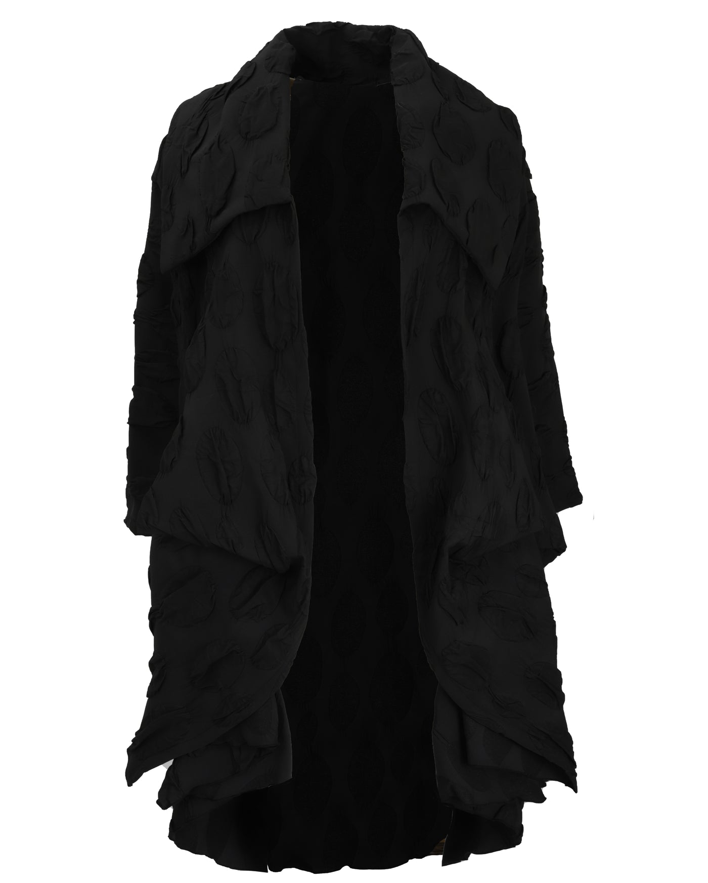 Heydari Small Bubble Jacket with Oversize Collar in Black