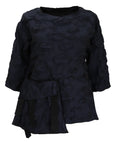 Heydari bubble Pocket Top with Tape detail in Navy