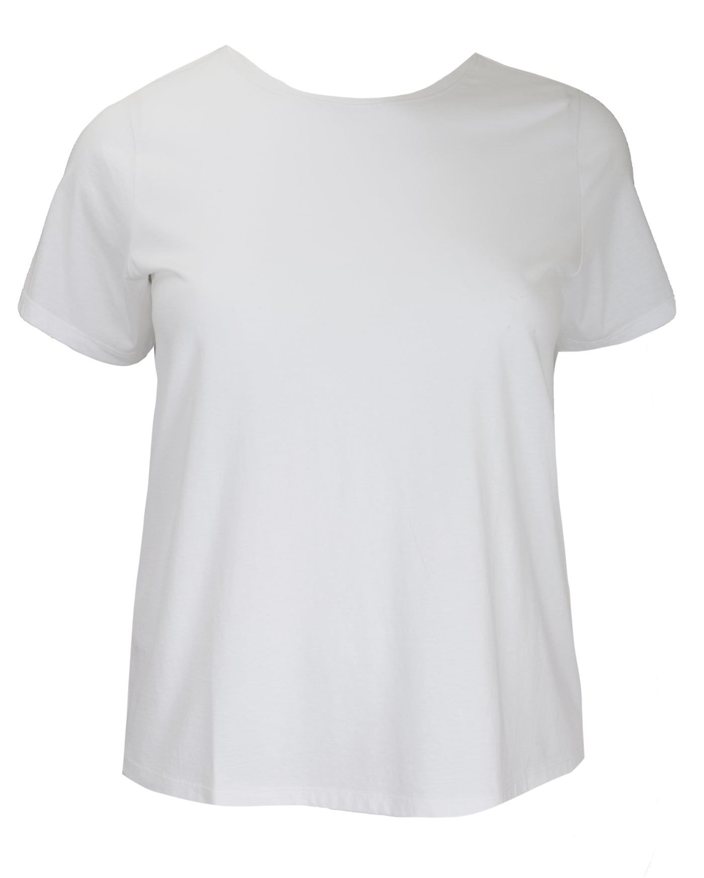 Eileen Fisher Pima Cotton Round Neck Short Sleeve Tee in White