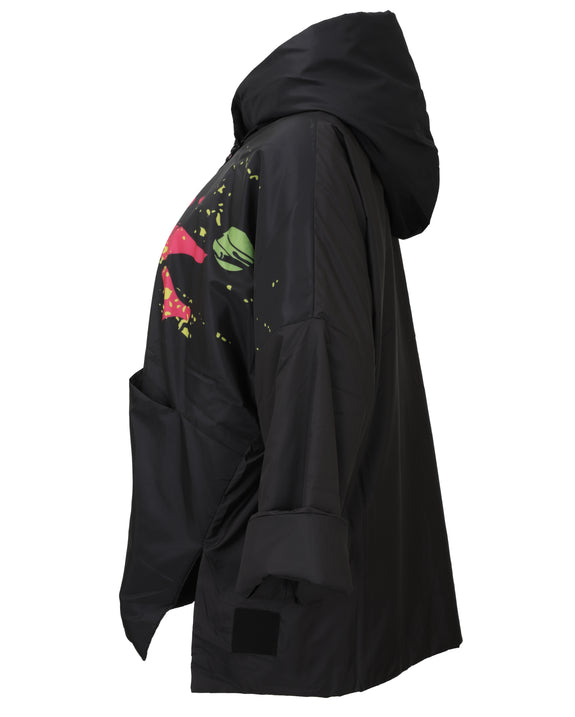 Igor Uruguay Zip Front Slash Print Jacket in Blk print