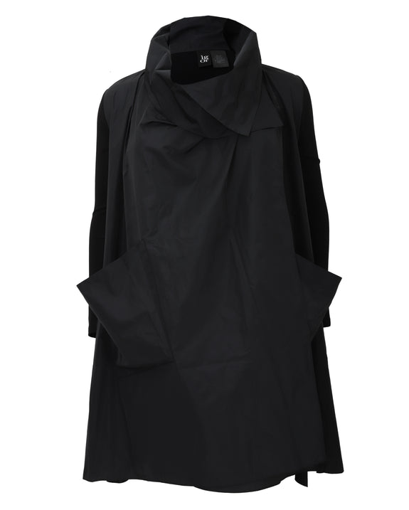 Igor England Taffeta Cowl Neck Tunic in Black
