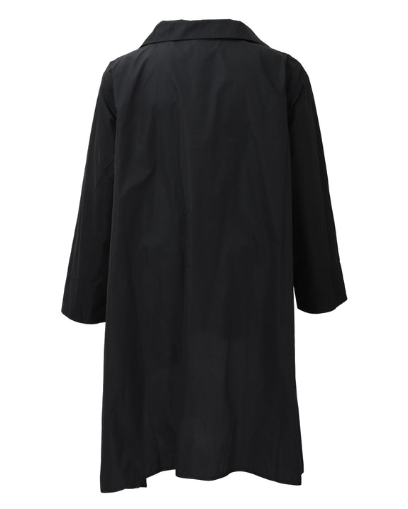 Igor Florida Hi-lo Hem Taffeta Popover Shirt in Black