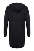 I'Cona Long Hooded Cardigan with Black Sparkle Detail in Black