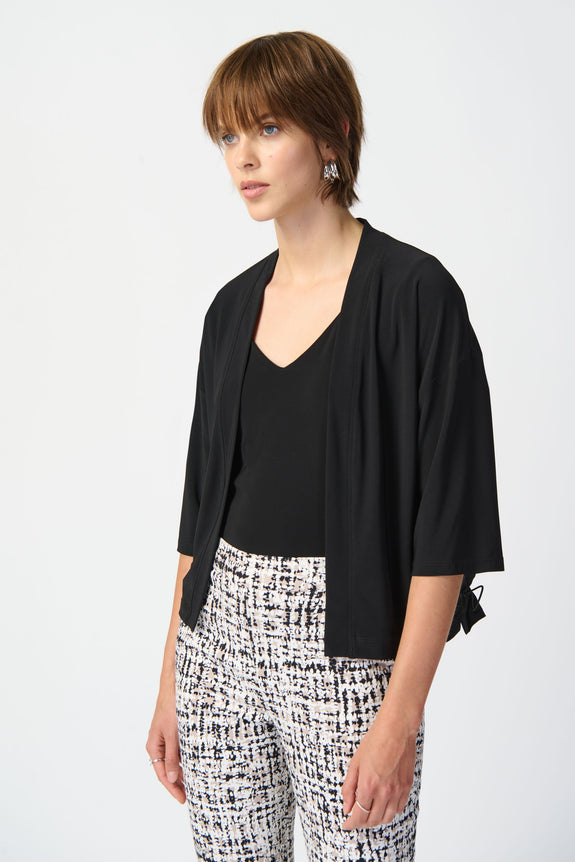 Joseph Ribkoff Silky Knit Cover up with Dolman Sleeve in Black