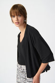Joseph Ribkoff Silky Knit Cover up with Dolman Sleeve in Black