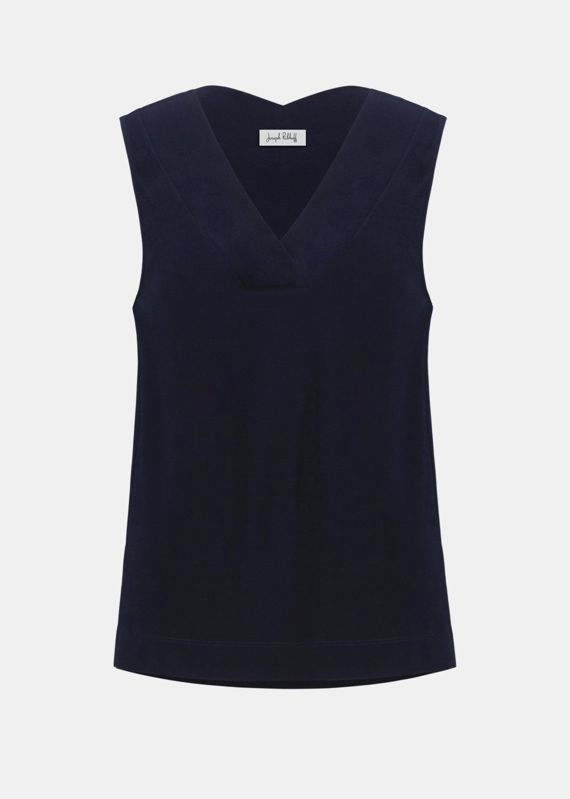 Joseph Ribkoff Silky Knit V-Neck Tank Top in Midnight – Toni Plus