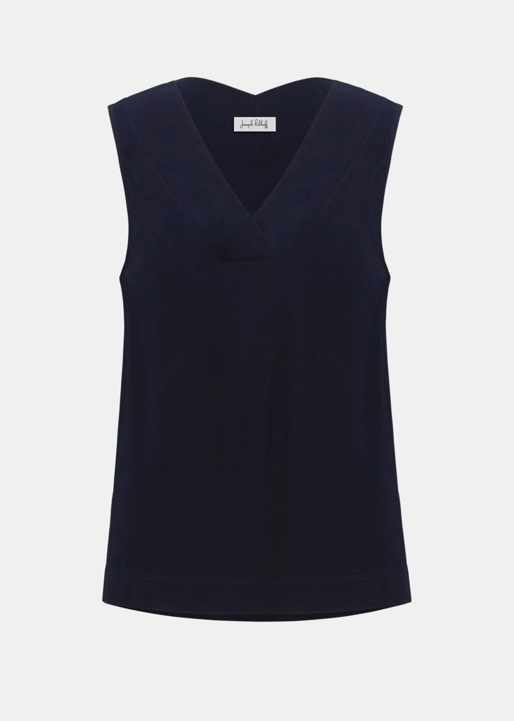 Joseph Ribkoff Silky Knit V-Neck Tank Top in Midnight – Toni Plus