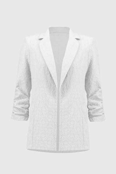 Joseph Ribkoff Woven Jacquard Textured Blazer in White