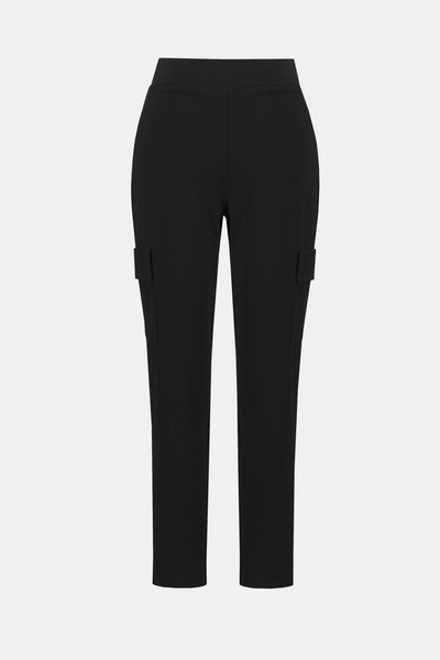 Joseph Ribkoff Heavy Knit Slim Fit Cargo Pant in Black