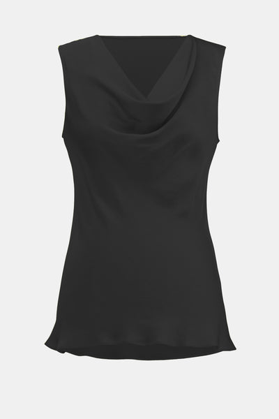 Joseph Ribkoff Drape Neck Bias Tank Top in Black