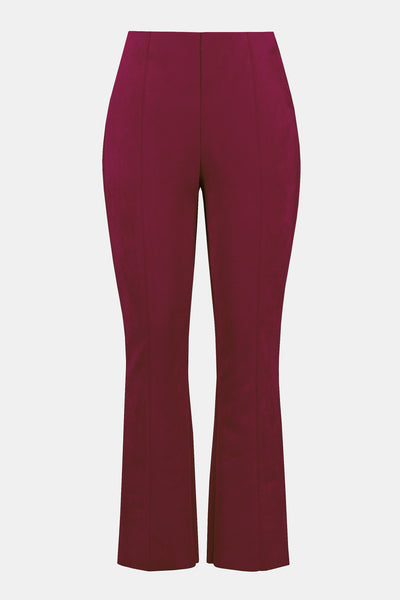 Joseph Ribkoff Scuba Suede Flared Pant in Merlot