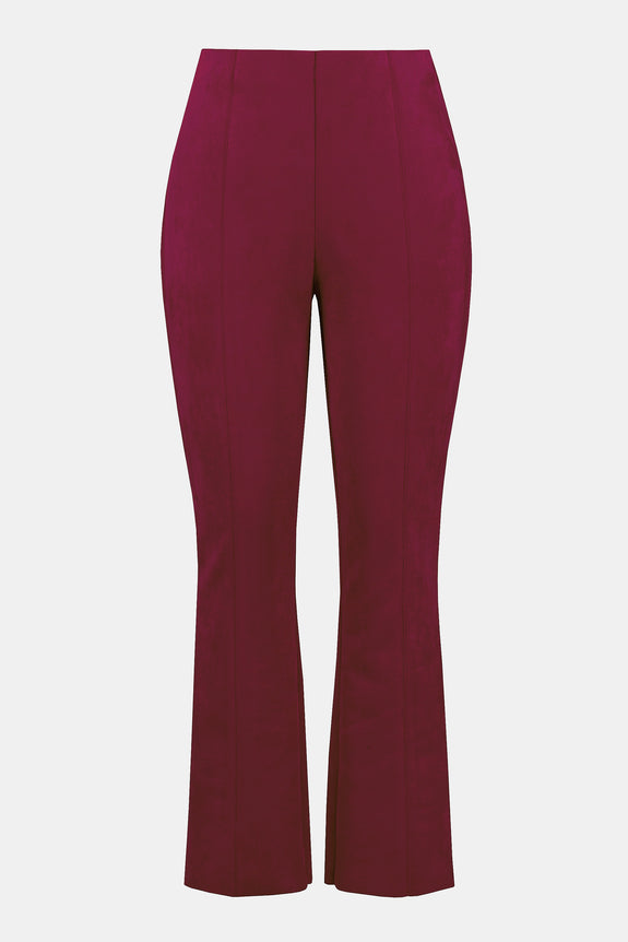 Joseph Ribkoff Scuba Suede Flared Pant in Merlot