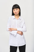 Joseph Ribkoff Stretch Long Sleeve Shirt with Pockets in White