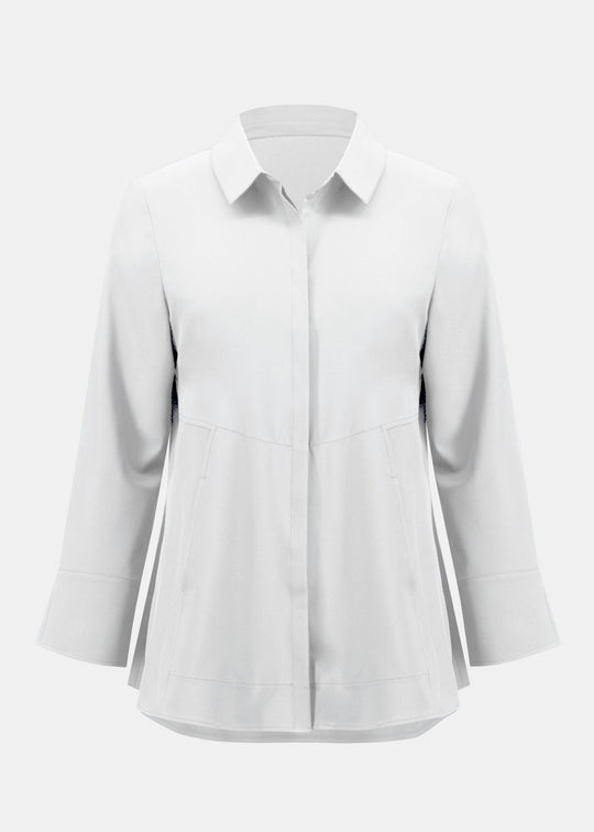 Joseph Ribkoff Stretch Long Sleeve Shirt with Pockets in White