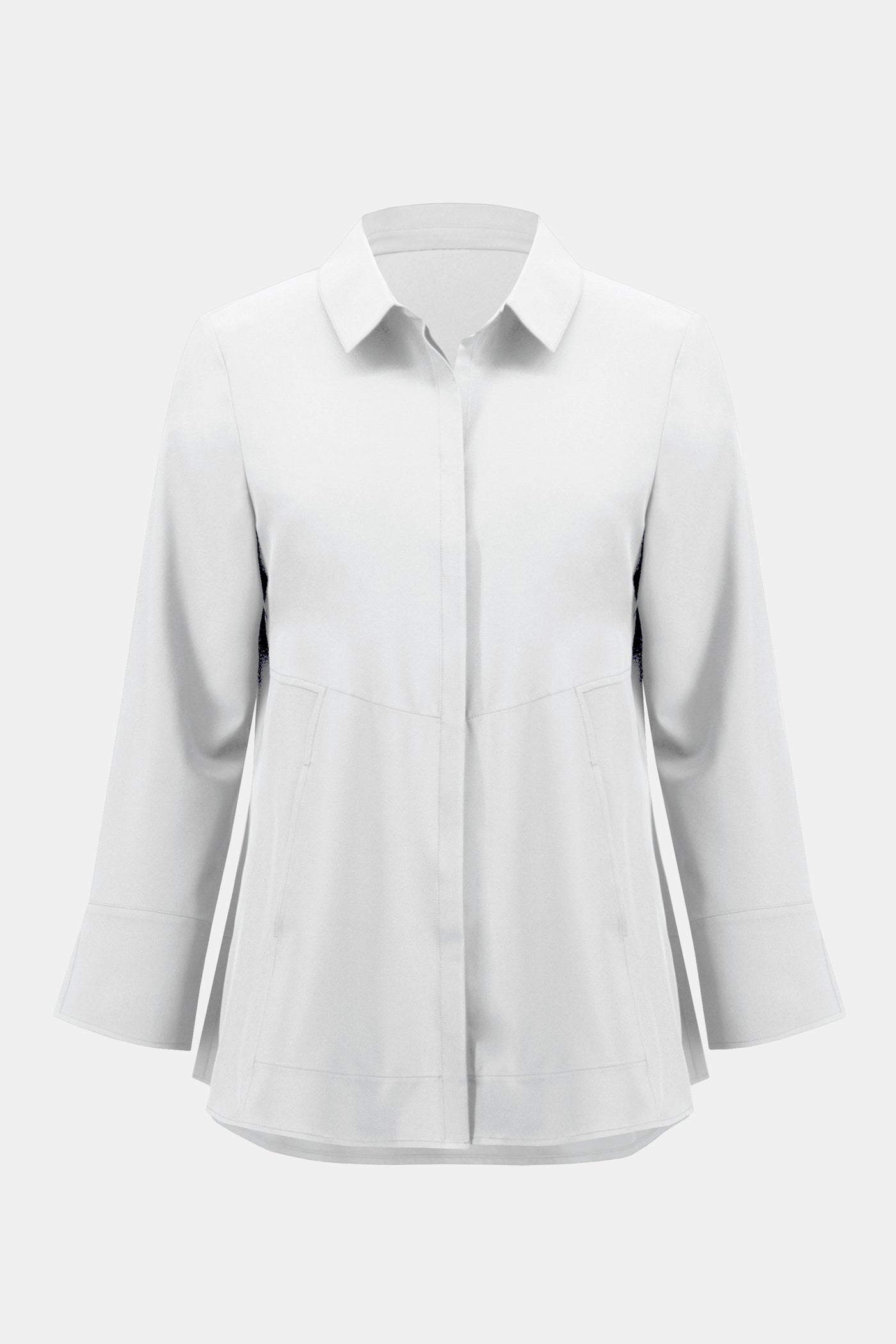 Joseph Ribkoff Stretch Long Sleeve Shirt with Pockets in White