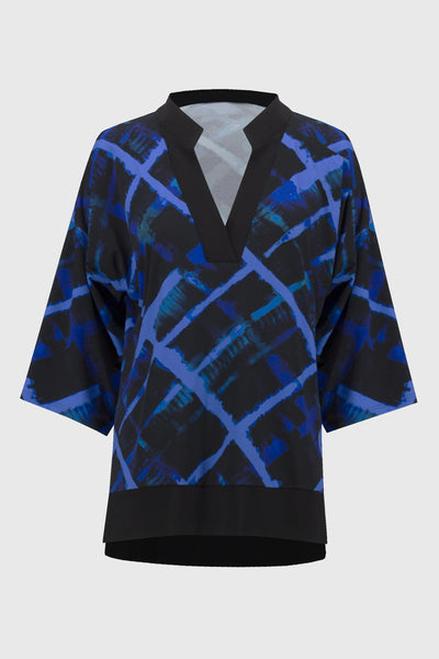 Joseph Ribkoff Silky Knit Abstract Print Boxy Top