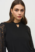 Joseph Ribkoff Silky Knit Top with Lace Sleeves