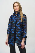 Satin and Organza Plaid Jacket with Wire Collar