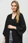 Joseph Ribkoff Sweater Knit Kimono Sleeve Cover-Up with Bead Trim