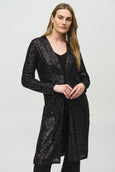 Joseph Ribkoff Sequin Knit Cardigan in Black