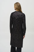 Joseph Ribkoff Sequin Knit Cardigan in Black