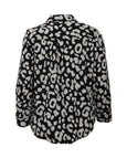 Foxcroft Charlie Paw Print Cotton Sateen Shirt in Silver/Black