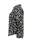 Foxcroft Charlie Paw Print Cotton Sateen Shirt in Silver/Black