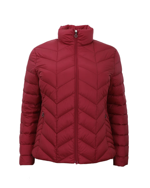 Junge Daisy Light Puffer with Stand Collar in Cranberry