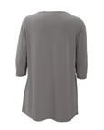 Sympli Nu Ideal V-neck Tunic with 3/4 Sleeve in Taupe