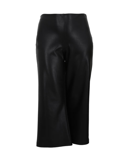 Joseph Ribkoff Leatherette Wide Leg Pull On Pant in Black