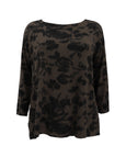 Bryn Walker Fiori Print Viscose Jersey Long Sleeve Bex Top in Morel Print