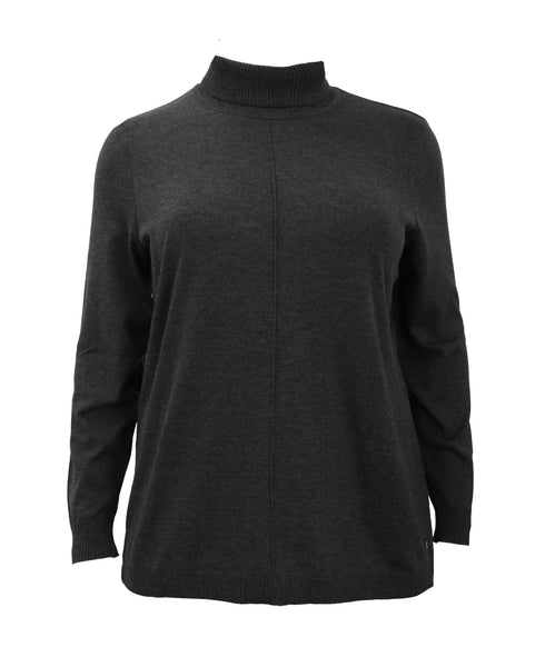 Verpass Long Sleeve Mock Neck Pullover in Grey