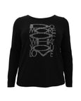 I'Cona Long Sleeve Tee with Metallic Motif in Black