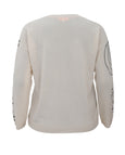 Lisa Todd The Messenger Luxury Cashmere Love Graffiti Sweater in Frosting