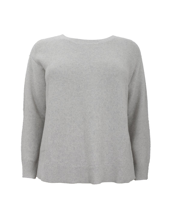 Eileen Fisher Cotton/Recycled Cashmere Long Sleeve Pullover in Sea Salt