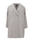 Eileen Fisher Curly Alpaca High Collar Coat in Almond