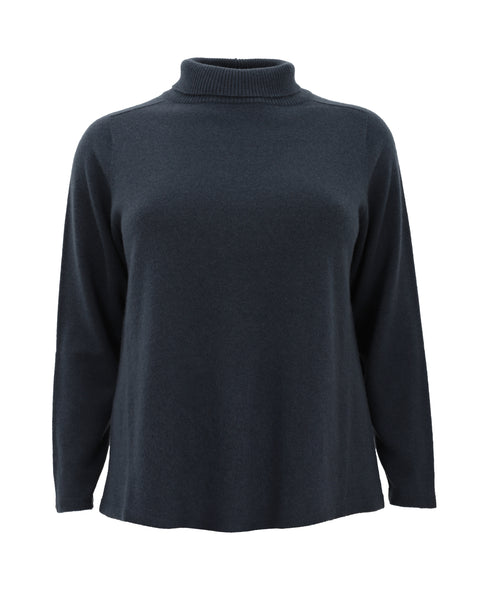 Eileen Fisher Italian Cashmere Turtleneck Box Top Sweater in Eucalyptus