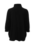 Sympli Fleece Funnel Neck Pullover with Kangaroo Pocket in Black